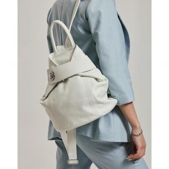 Polina&Eiterou 18149 White Leather Women's Backpack