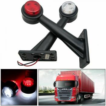 Fuleem 2PCS 10V-30V Waterproof 8LED Side Outline Marker Lights Red and White