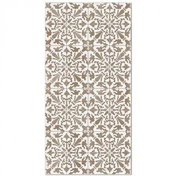 Tapis vinyle carreaux de ciment brun 300x200cm