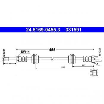 Tuyau de frein ATE 24.5169-0455.3