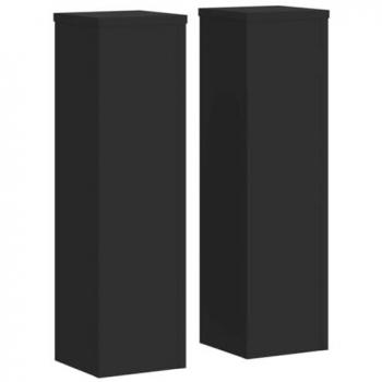 Support à fleurs 2 pcs noir 17x17x60 cm en bois d'ingénierie