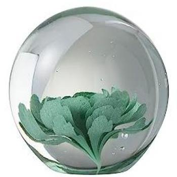 Presse-Papier en Verre Menthe Fleurs 10cm