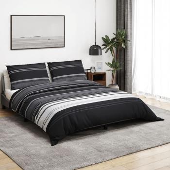 VIDAXL Set Copripiumino Nero E Bianco 155x220 Cm In Cotone