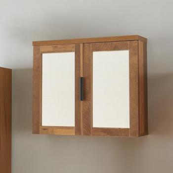 Armadietto Pensile Bagno Namsskogan con Ante Riflettenti – Finitura Noce