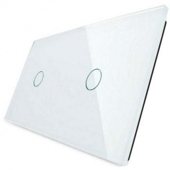 Frontal LEDBOX 2x cristal blanco, 2 botones