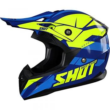 Casco de Motocross Shot Race Gear Pulse Revenge Azul Marino-Amarillo-Azul