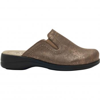 Scholl New Toffee Beige 37 - Calzatura in microfibra con stampa floreale, colore taupe