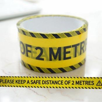Cinta Adhesiva Precaución 48mm x 25m - Mantener Distancia