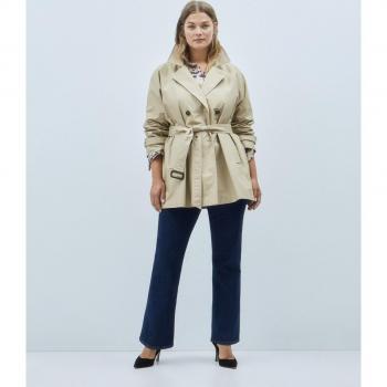 Gabardina mujer Couchel color liso y cuello solapa