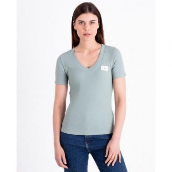 Camiseta Calvin Klein Jeans mujer pico canalé