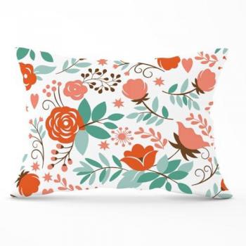 Orange Floral Pattern Cushion