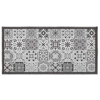 Tapis gris rectangulaire persan à motifs orientaux 50 × 120 cm, usage polyvalent