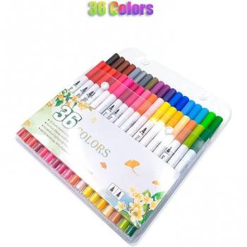 Portable Dual Tip Brush Pen Set: 24 Colors