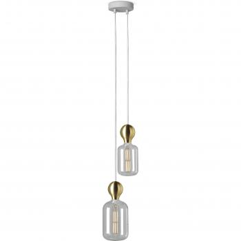 Sospensione Milano 2 Cadute in Alluminio Bianco Oro