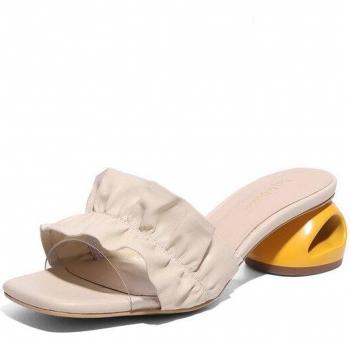 FEDONAS Concise Summer Heeled Slippers for Women