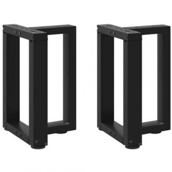 Gambe Tavolino da Caffè in Acciaio Nero 2 pz 38x25x(42-43) cm
