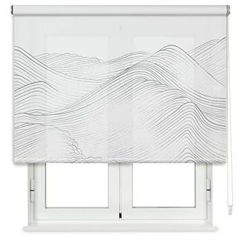 Estor enrollable traslúcido Waves blanco