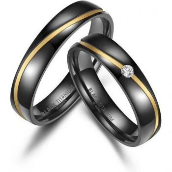 Partnerring MARRYA “BLACK TITANIUM” – 56 mm – Schwarzer Titan für Frauen