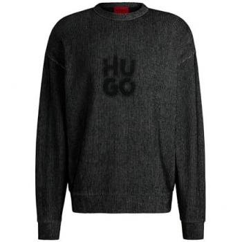 Sudadera Hombre Hugo Dinkam Gris Oscuro L Negra