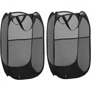 CYSLMUK Pop‑Up Mesh Hamper – Black (Dual Pack)