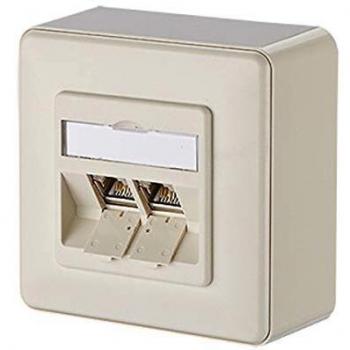 Metz Connect, Steckdose, BTR 10x E-DAT modul 2 Port AP Cat.6A perlweiss