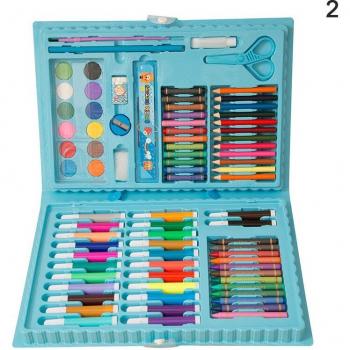 Set de pintura para niños 86 uds, pluma de color agua, lápices de colores pastel al óleo y pincel