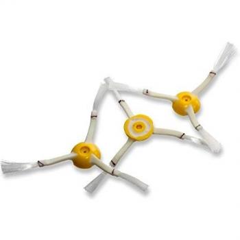 Pack de 3 brosses latérales vhbw pour iRobot Roomba 900, 960, 980 - blanc/jaune