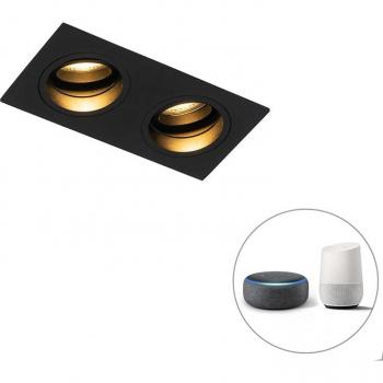 Lámpara Empotrada Negra Rectangular 2xGU10 con WiFi – CHUCK