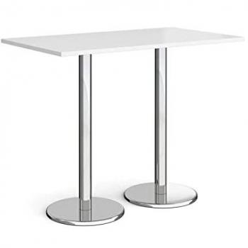 Pisa Rectangular Poseur Table 1400x800 – White Chrome Base