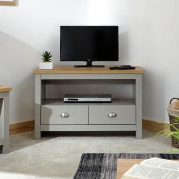Gray Lancaster Corner TV Stand