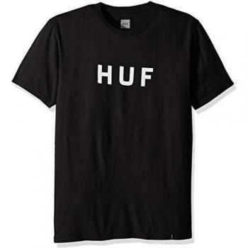 HUF Men's Black T-Shirt Size XL with Logo
