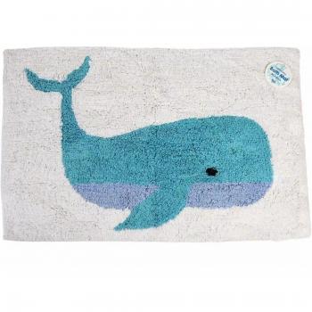 Rex London Badematte Wal, wunderbar weich, sehr wasserabsorbierend, 80 x 50 cm, Baumwolle, rechteckig, maritimes Design