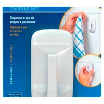 Gancho de Plástico Branco Tekbond Topazio