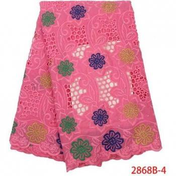 Black Guipure Cord Lace Fabric Water Soluble African Cotton Dress Lace with Stones for Women KS2868B-1