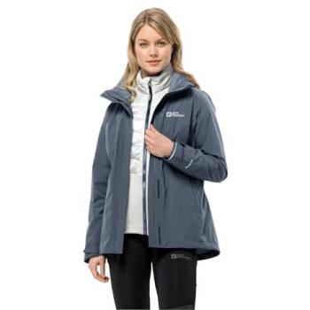 Giacca con cappuccio Jack Wolfskin Luntal 3in1 blu bianco donna - XS