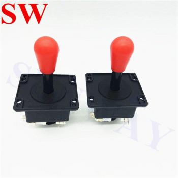 American Style Arcade Joystick with Microswitch for Jamma Games Controller (2 Pack, Black & Red, 4/8 Way)