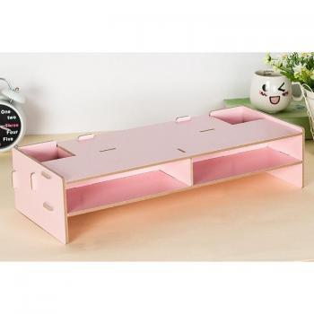 Wooden 3-Layer Monitor Riser and Desk Organizer with Tray for Stationery, 48*20*11.5 cm