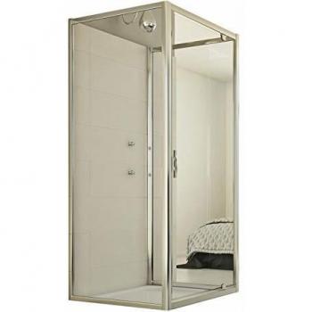 Box Doccia 3 Lati Abatibile in Vetro Trasparente H198 Mod. Cristal Trio 1 Anta 80x80x80 AP. 80 CM