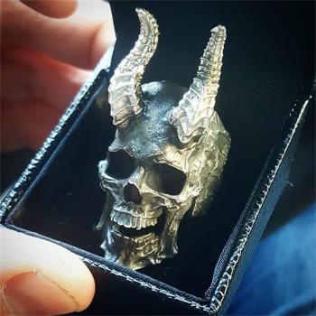 Gothic Black Skull Ring for Men
