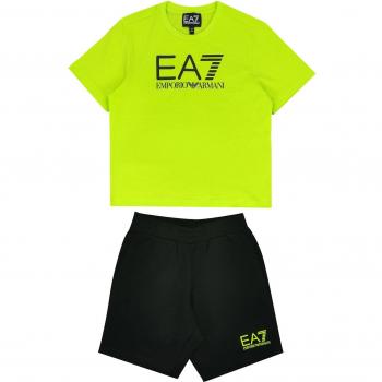 EA7 Completo T-Shirt e Pantaloncino Bimbo Art 3DBV01 BJ02Z L.GREEN-BLACK