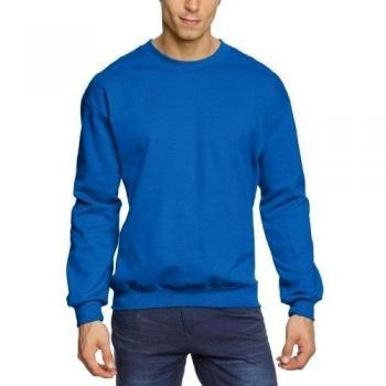 Anvil, Sudadera regular fit con cuello redondo de manca larga para hombre, Azul