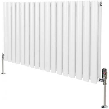 Oval Column Radiator & Valves - 600mm x 1020mm - White