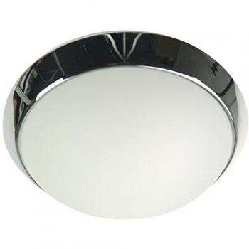 Niermann Deckenleuchte Opal matt, Dekorring Chrom, 50 cm, ohne Leuchtmittel