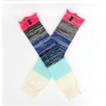 Botas calentadoras de piernas de punto, estilo europeo, hasta la rodilla, 3 colores, talla libre, 1 par