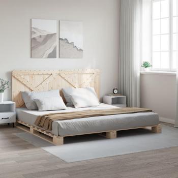 Estructura de cama con cabecero madera maciza pino 180x200 cm Vidaxl Marrón