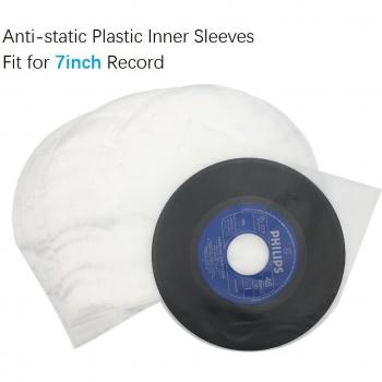 Clear 3 Mil Anti-Static Plastic Inner Sleeves for 7-Inch Vinyl Records (25/50 Count)