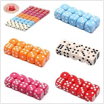 Multicolor 14mm Acrylic Round Corner 6-Sided Dice Set (10 Pcs)