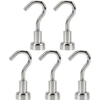 HOOMIN Magnetic Wall Hooks - Scratch-Free Organization - 5 pcs