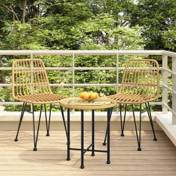 Chaises de jardin 2 pièces 48x62x84 cm en résine tressée