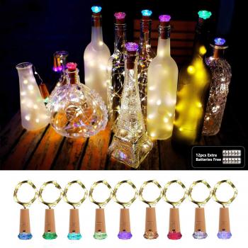 Cork Bottle Lights, 9x20 LEDs with 12 Batteries, Battery Operated String Lights